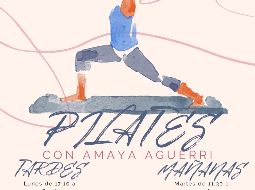 Cartel anunciador de Pilates con Amaya Aguerri en TC Cerro Fontellas